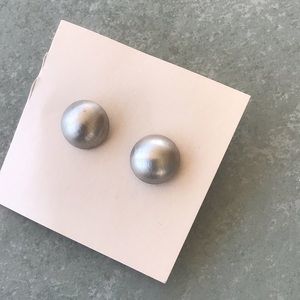 3/$10 Silver button moon earrings post vintage